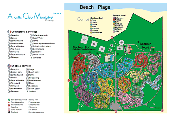 Plattegrond camping Atlantic Club Montalivet - geplaatst door Huurtent.be