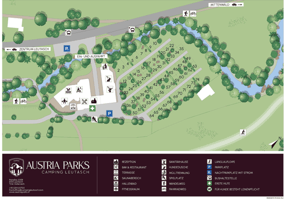 Plattegrond camping Austria Parks Leutasch - geplaatst door Huurtent.be