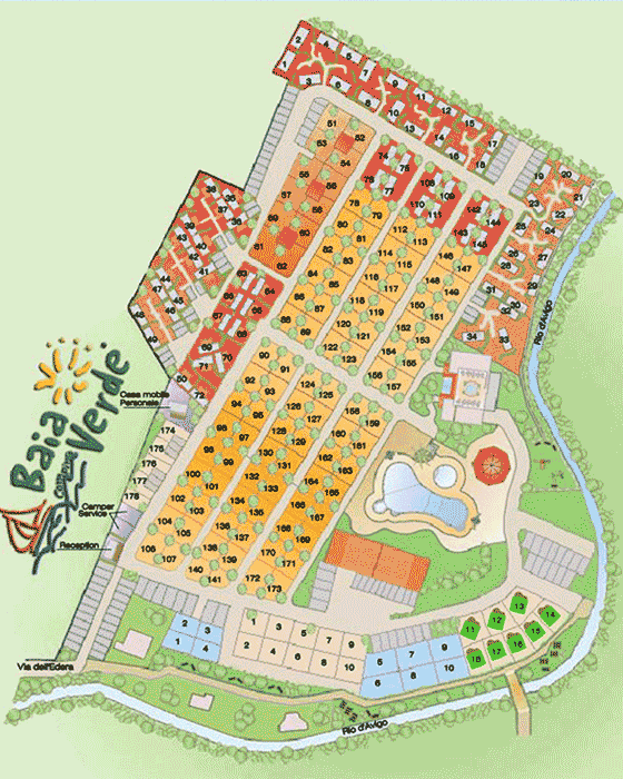 Plattegrond camping Baia Verde - geplaatst door Huurtent.be