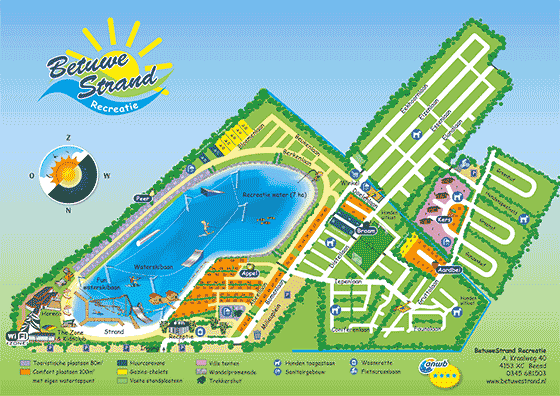 Plattegrond camping Betuwestrand - geplaatst door Huurtent.be
