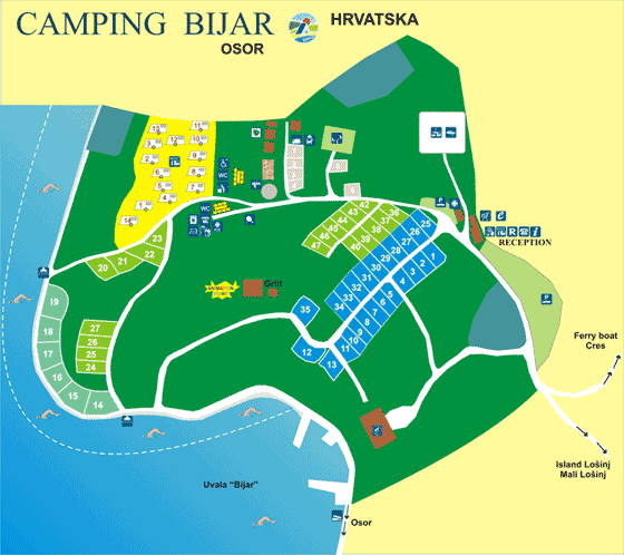 Plattegrond camping Bijar - geplaatst door Huurtent.be