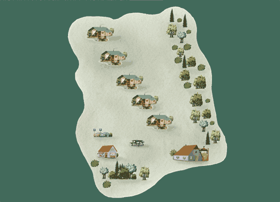 Plattegrond camping BoerenBed Looe Collection - geplaatst door Huurtent.be