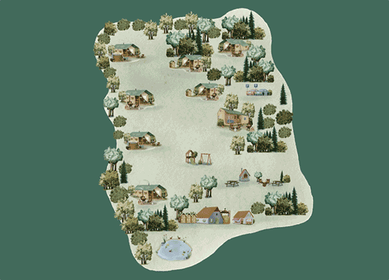 Plattegrond camping BoerenBed Pant y March Farm - geplaatst door Huurtent.be