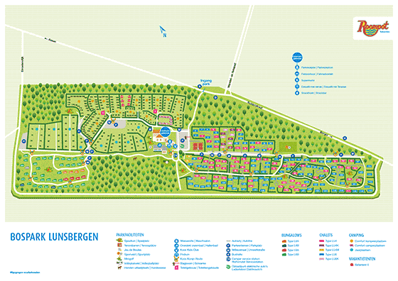 Plattegrond camping Bospark Lunsbergen - geplaatst door Huurtent.be