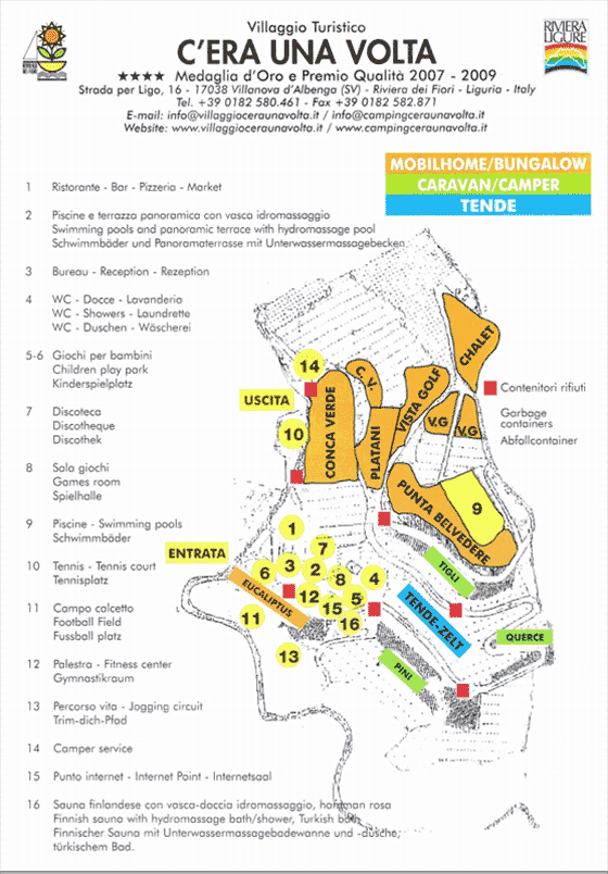Plattegrond camping C'Era una Volta - geplaatst door Huurtent.be