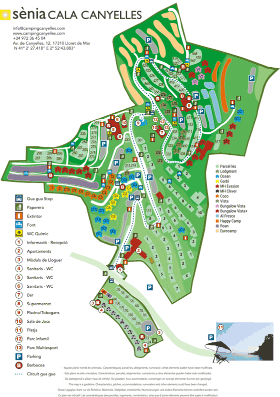 Plattegrond camping Cala Canyelles - geplaatst door Huurtent.be