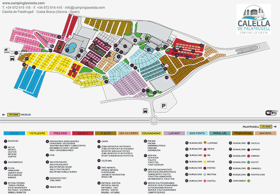 Plattegrond camping Calella de Palafrugell - geplaatst door Huurtent.be