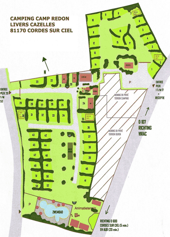 Plattegrond camping Camp Redon - geplaatst door Huurtent.be