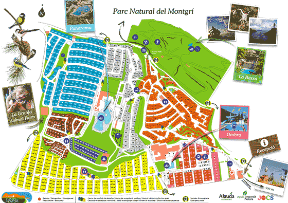 Plattegrond camping Castell Montgri - geplaatst door Huurtent.be