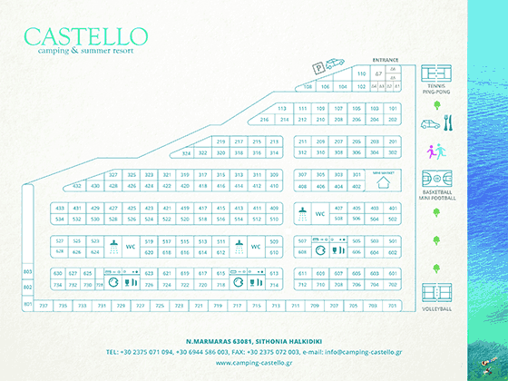 Plattegrond camping Castello  - geplaatst door Huurtent.be