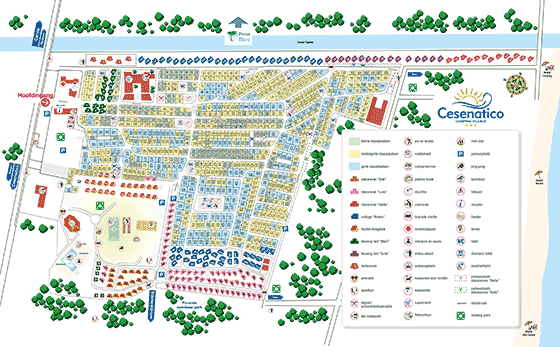 Plattegrond camping Cesenatico - geplaatst door Huurtent.be