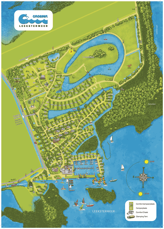 Plattegrond camping Cnossen Leekstermeer - geplaatst door Huurtent.be