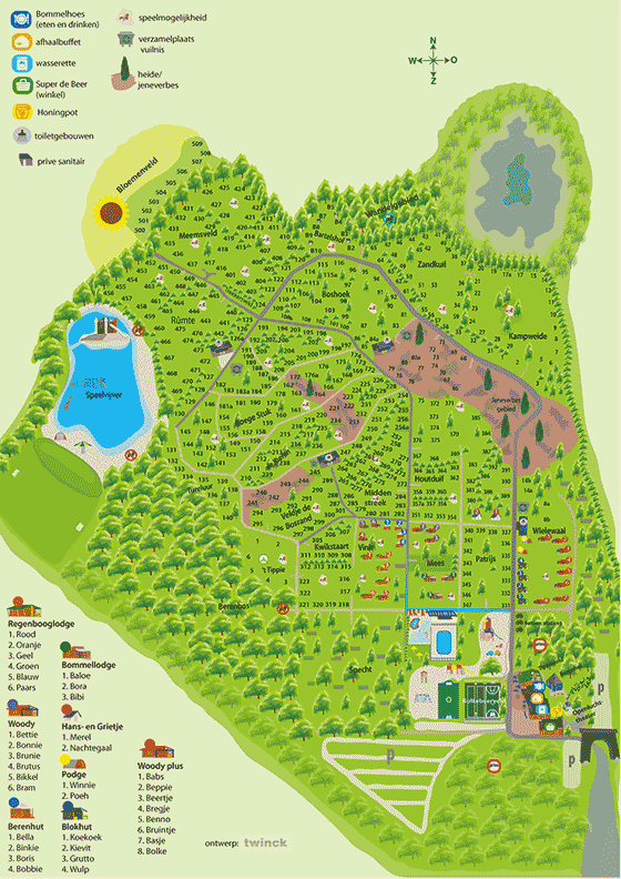 Plattegrond camping De Berenkuil - geplaatst door Huurtent.be