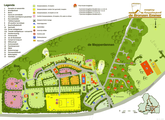 Plattegrond camping De Bronzen Emmer - geplaatst door Huurtent.be
