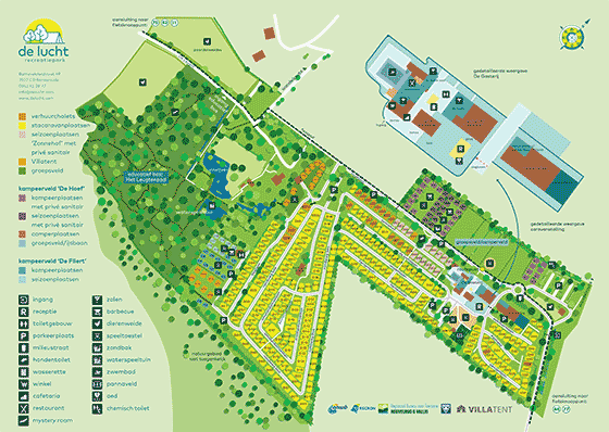 Plattegrond camping De Leughte Resort Renswoude - geplaatst door Huurtent.be