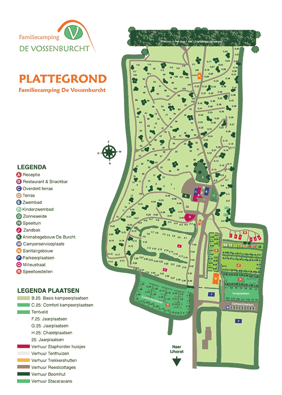 Plattegrond camping De Vossenburcht - geplaatst door Huurtent.be