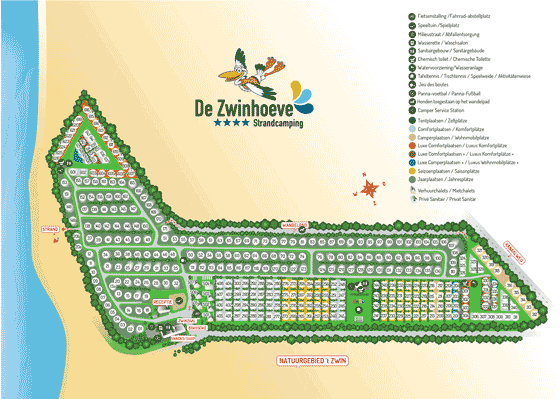 Plattegrond camping De Zwinhoeve - geplaatst door Huurtent.be