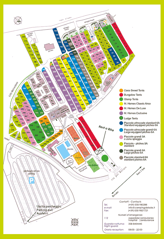 Plattegrond camping Del Sole  - geplaatst door Huurtent.be