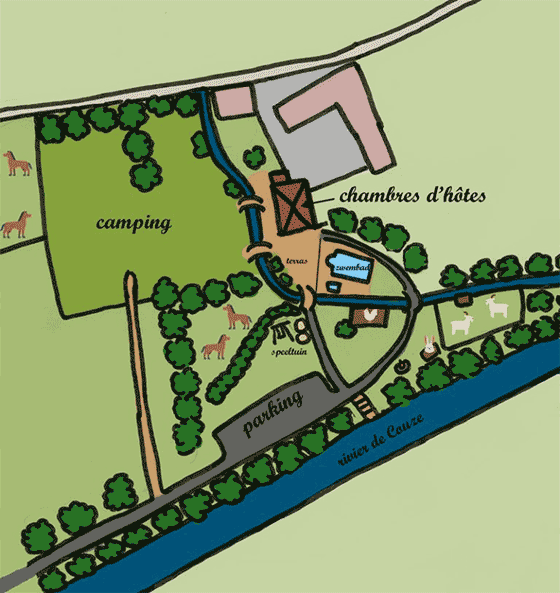 Plattegrond camping Domaine des Lilas - geplaatst door Huurtent.be