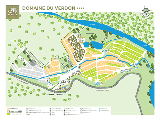 Plattegrond camping Domaine du Verdon - geplaatst door Huurtent.be