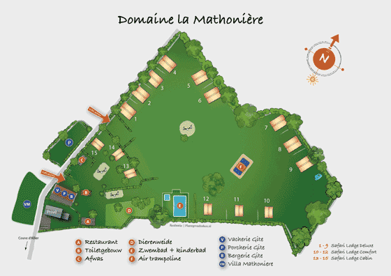 Plattegrond camping Domaine la Mathonière - geplaatst door Huurtent.be