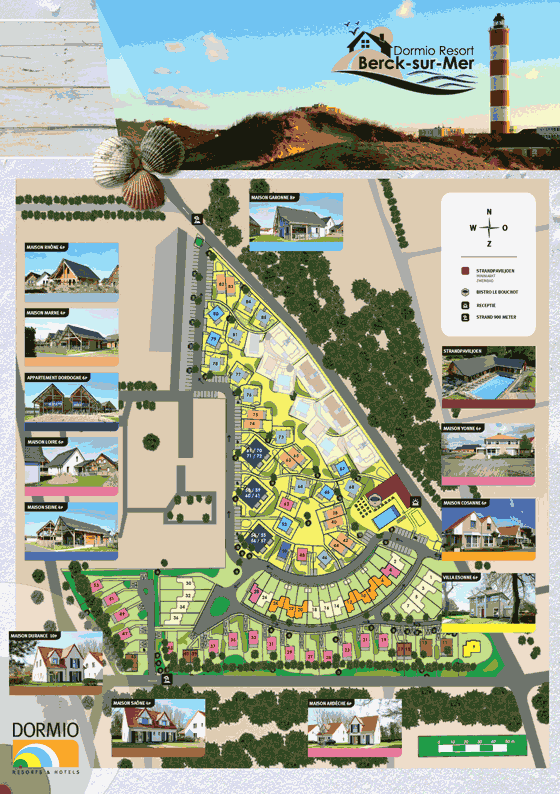 Plattegrond Dormio Resort Berck-sur-Mer - geplaatst door Huurtent.be
