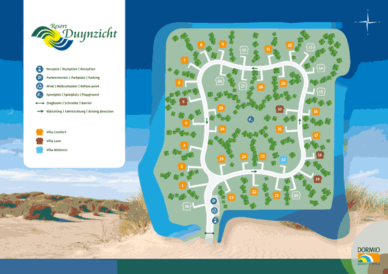 Plattegrond Dormio Villapark Duynzicht - geplaatst door Huurtent.be
