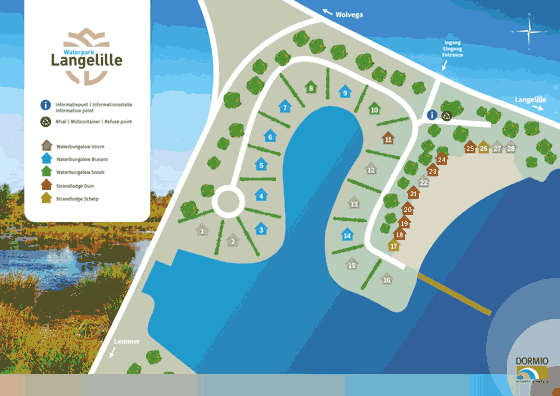 Plattegrond Dormio Waterpark Langelille - geplaatst door Huurtent.be
