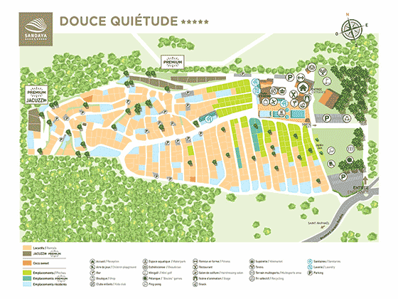 Plattegrond camping Douce Quietude - geplaatst door Huurtent.be