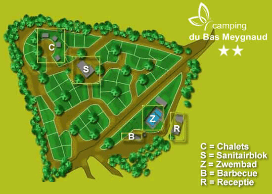 Plattegrond camping Du Bas Meygnaud - geplaatst door Huurtent.be