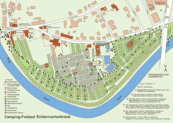 Plattegrond camping Echternacherbrück - geplaatst door Huurtent.be