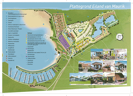 Plattegrond camping Eiland van Maurik - geplaatst door Huurtent.be