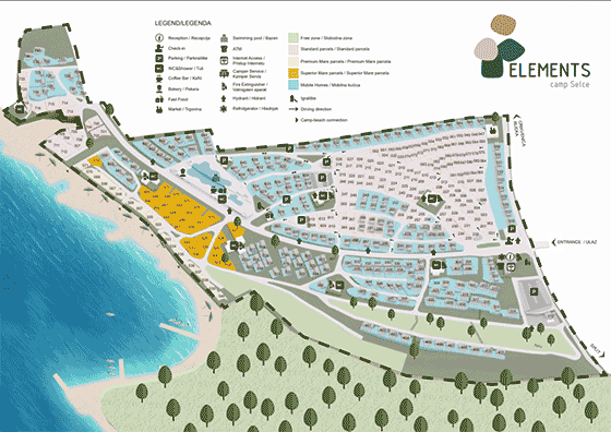 Plattegrond camping Elements Selce - geplaatst door Huurtent.be