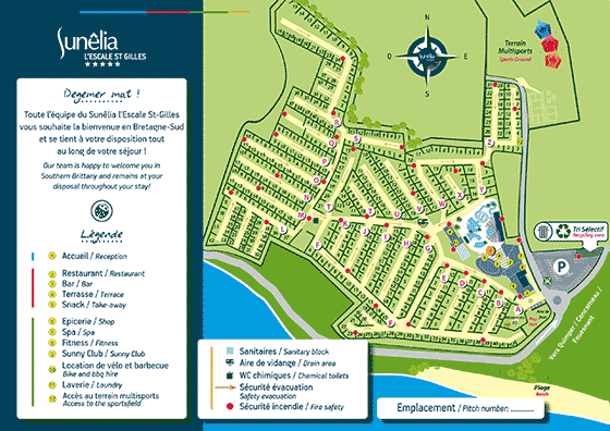 Plattegrond camping Escale St. Gilles - geplaatst door Huurtent.be
