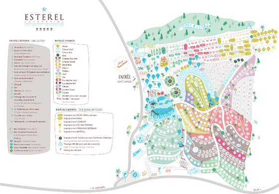Plattegrond camping Esterel - geplaatst door Huurtent.be