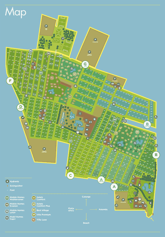 Plattegrond camping Eurocamping (Costa Brava) - geplaatst door Huurtent.be