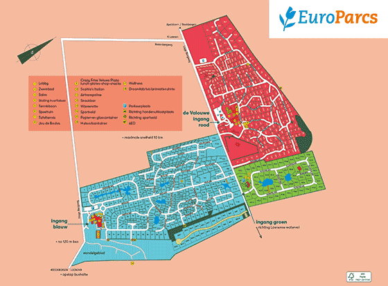 Plattegrond EuroParcs Beekbergen - geplaatst door Huurtent.be