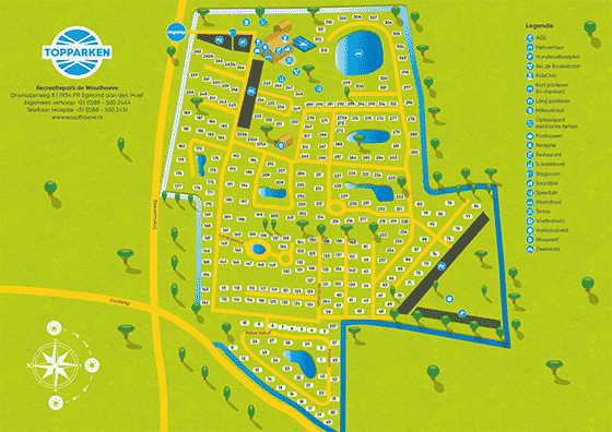 Plattegrond EuroParcs De Woudhoeve - geplaatst door Huurtent.be