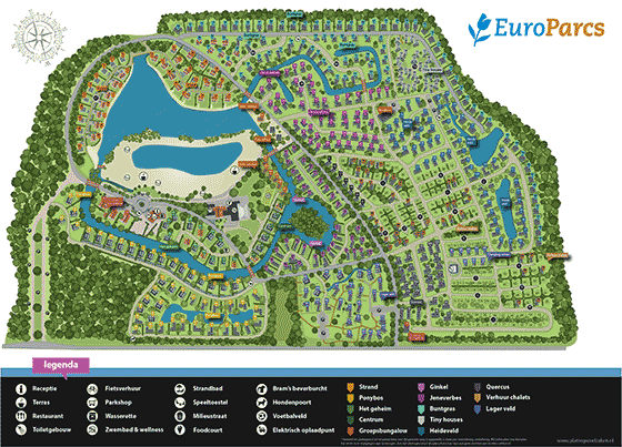 Plattegrond EuroParcs De Zanding - geplaatst door Huurtent.be