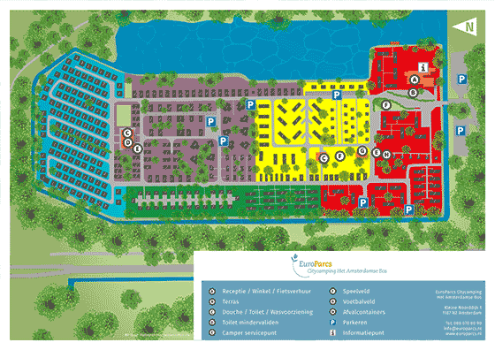 Plattegrond camping EuroParcs Het Amsterdamse Bos - geplaatst door Huurtent.be