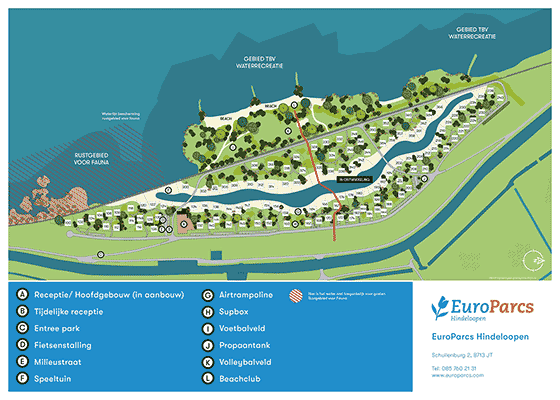 Plattegrond EuroParcs Hindeloopen - geplaatst door Huurtent.be