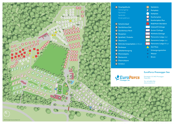 Plattegrond camping EuroParcs Pressegger See - geplaatst door Huurtent.be