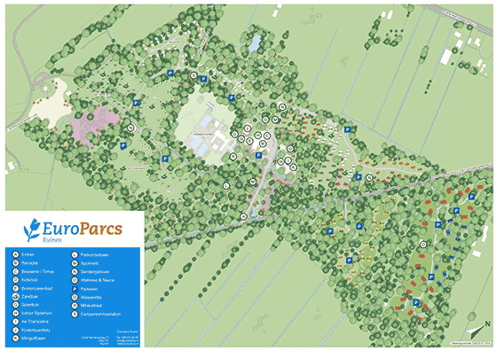 Plattegrond EuroParcs Ruinen - geplaatst door Huurtent.be