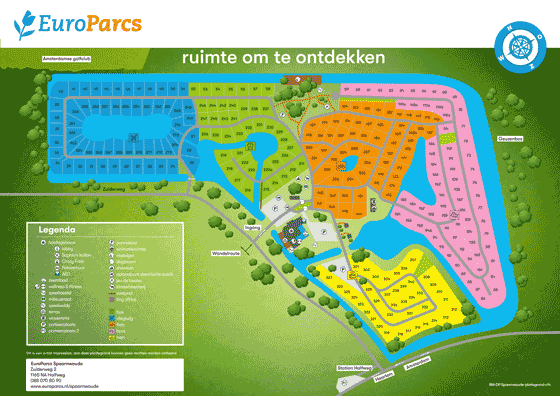 Plattegrond EuroParcs Spaarnwoude - geplaatst door Huurtent.be