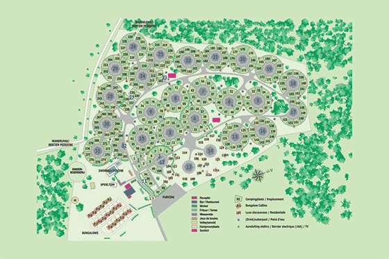 Plattegrond camping Floreal La Colline de Rabais - geplaatst door Huurtent.be