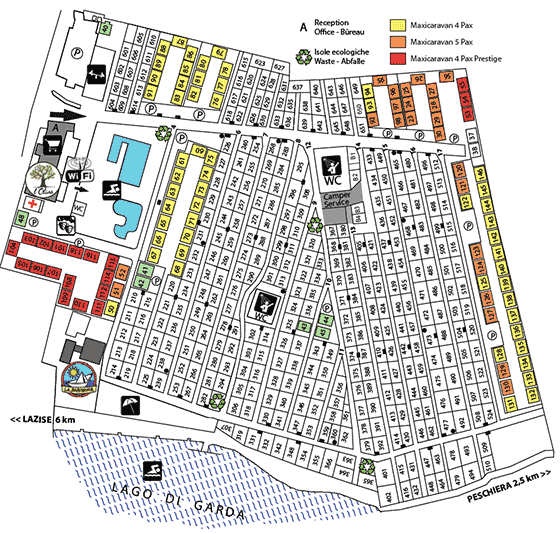 Plattegrond camping Gasparina - geplaatst door Huurtent.be
