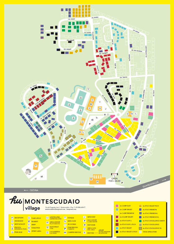 Plattegrond camping hu Montescudaio village - geplaatst door Huurtent.be