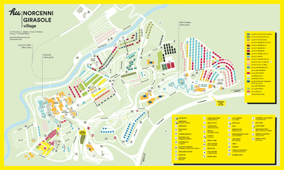 Plattegrond camping hu Norcenni Girasole village - geplaatst door Huurtent.be
