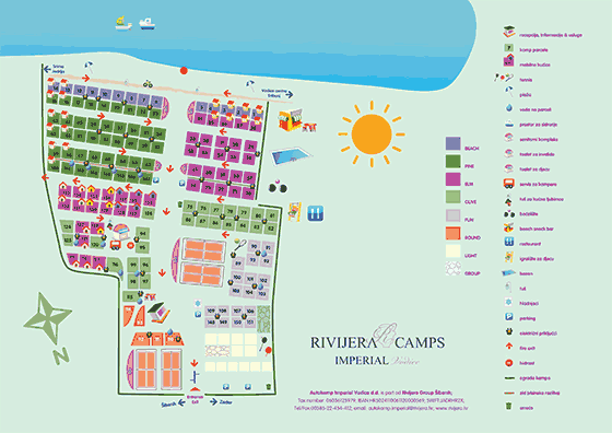 Plattegrond camping Imperial Vodice - geplaatst door Huurtent.be