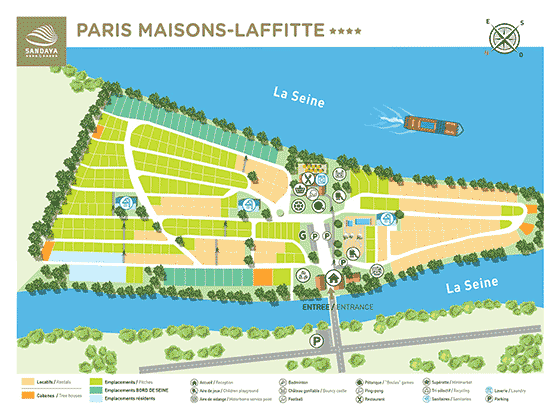 Plattegrond camping International de Maisons Laffitte - geplaatst door Huurtent.be